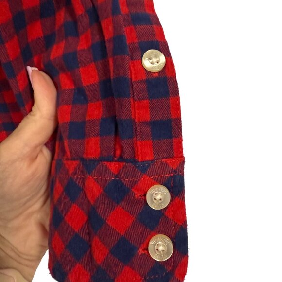 Vineyard Vines Blue Red Plaid‎ Flannel Button-Up Shirt Women's Size 6 - Picture 4 of 7